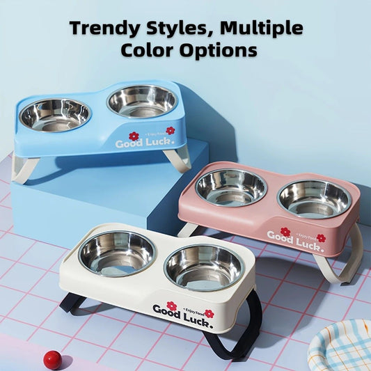Dopamine Color Pet Bowl Set | Anti-Slip Adjustable Height