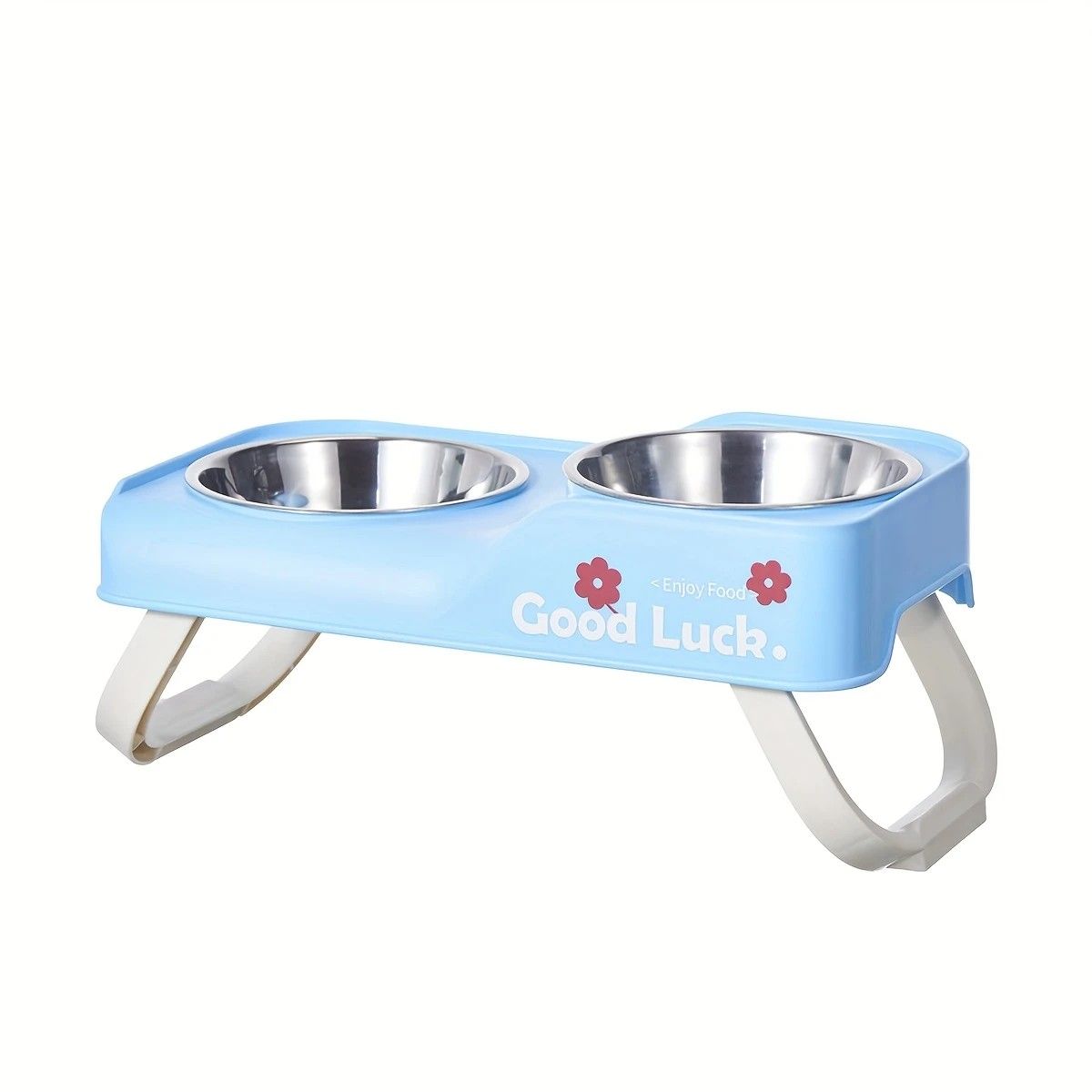 Dopamine Color Pet Bowl Set | Anti-Slip Adjustable Height | Pink