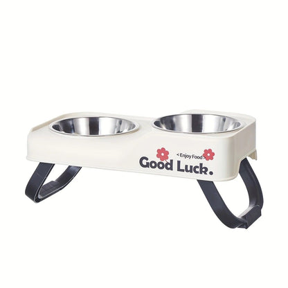 Dopamine Color Pet Bowl Set | Anti-Slip Adjustable Height | Pink