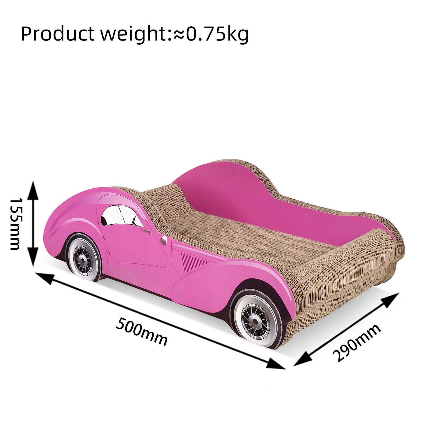 Pink Racing Car Cat Scratcher Bed