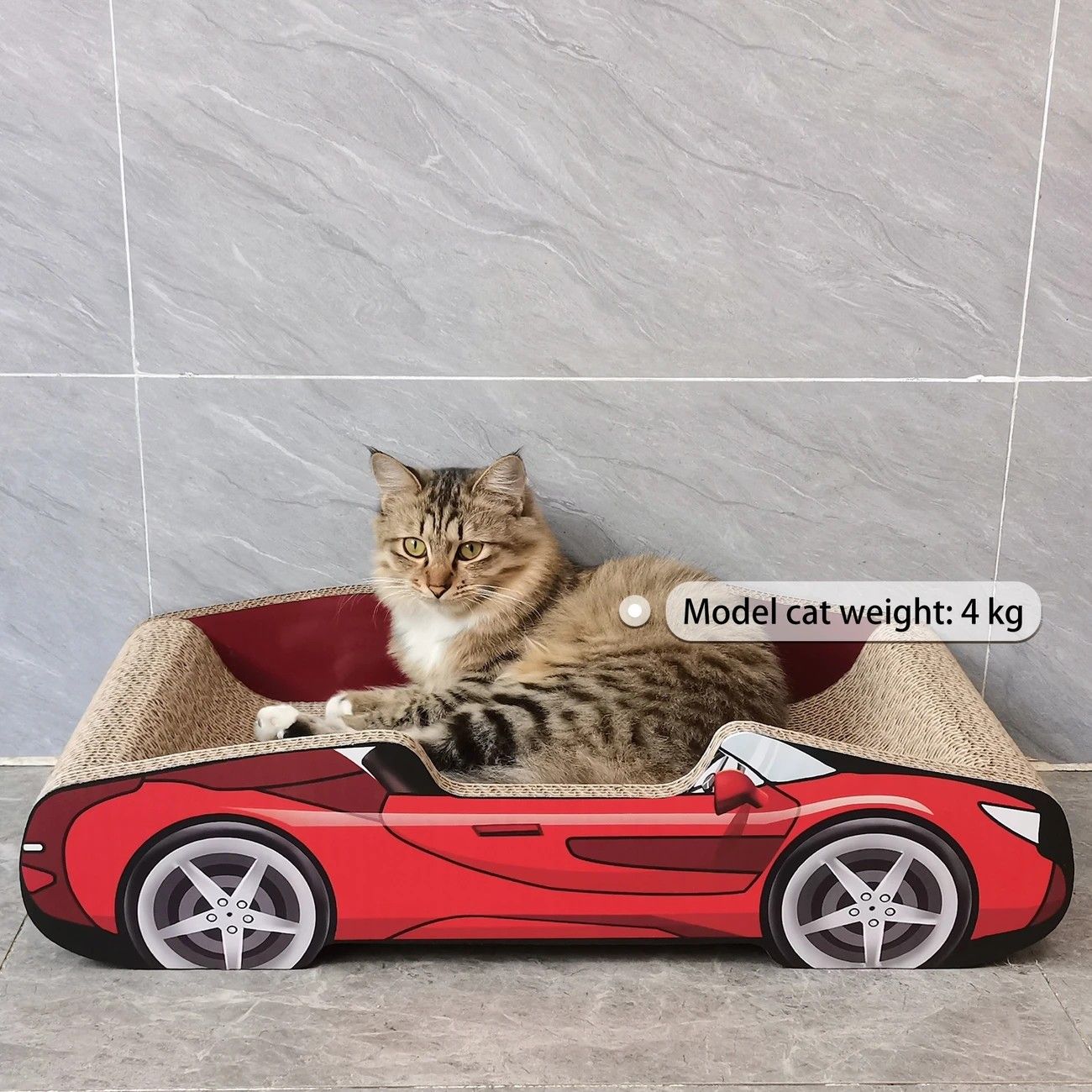 Pink Racing Car Cat Scratcher Bed