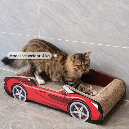 Pink Racing Car Cat Scratcher Bed