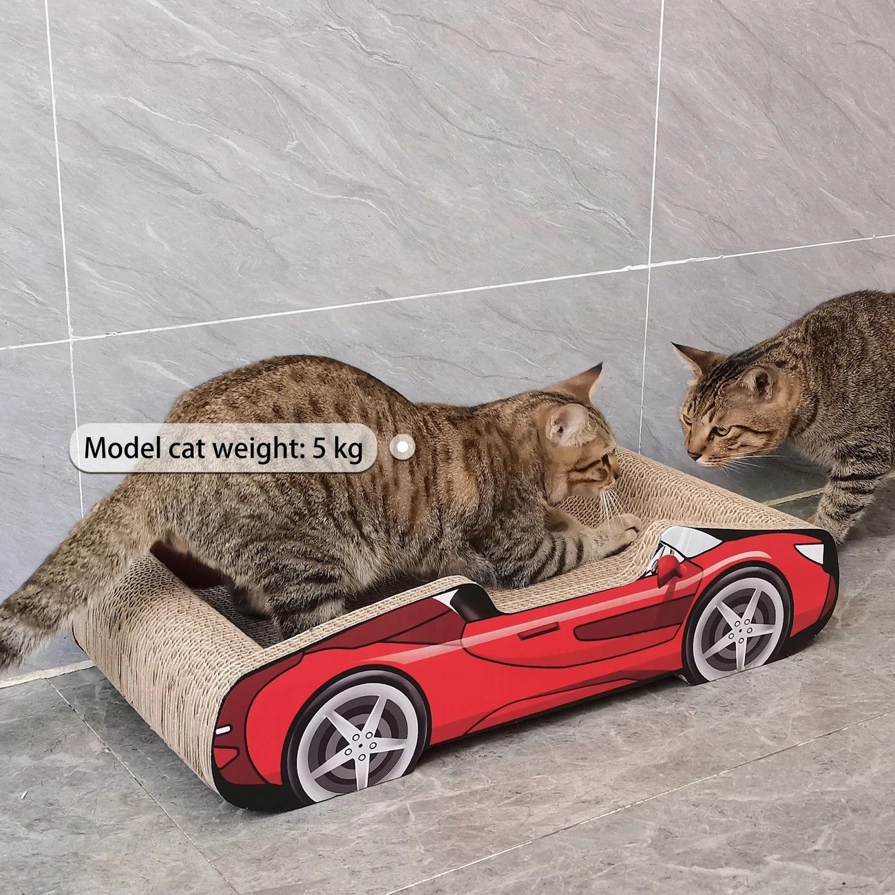 Pink Racing Car Cat Scratcher Bed