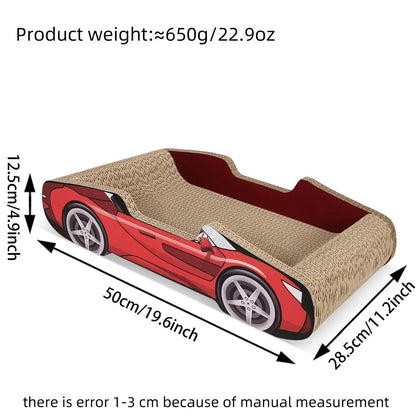 Pink Racing Car Cat Scratcher Bed