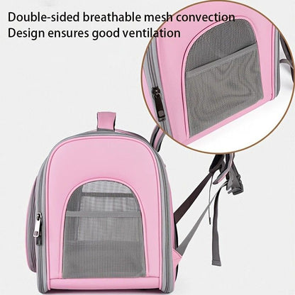 Pet Backpack Portable Transparent Foldable Comfort Design Hands-Free | BLUE
