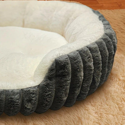 Winter Thick Rabbit Fur Pet Bed | Ultra Warm | Brown | M