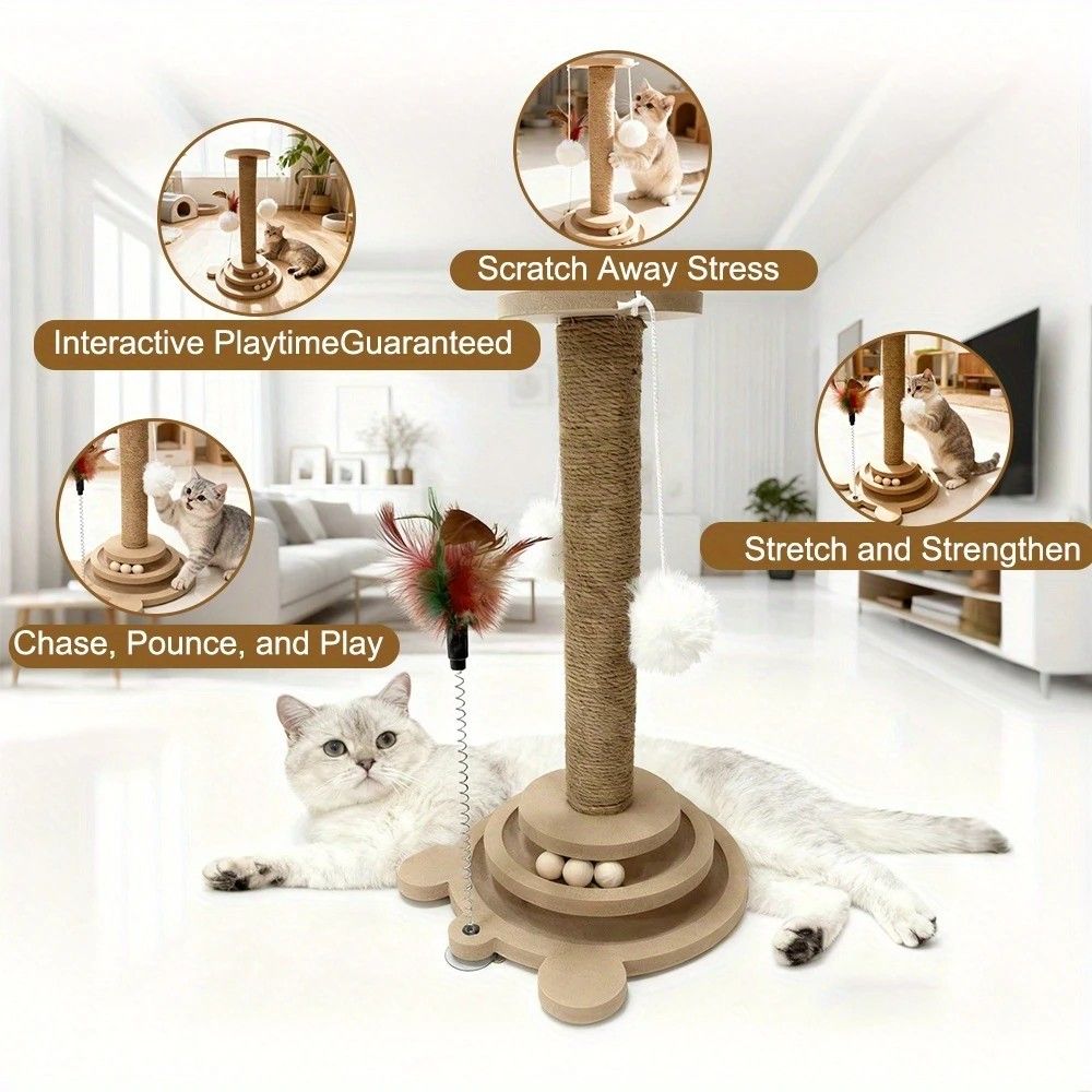 Interactive Cat Scratching Post
