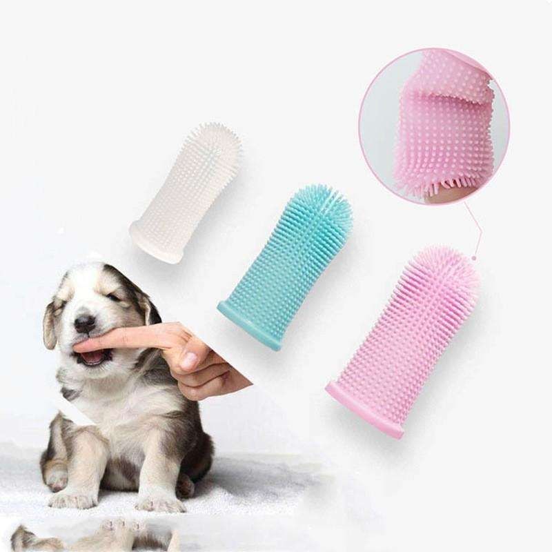 4-pack Dog Toothbrush Pet Finger Toothbrush for Teeth Cleaning