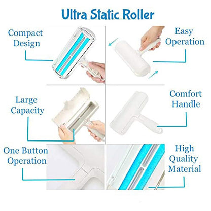 Blue Pet Hair Roller Remover for Dogs & Cats | Reusable Lint Roller