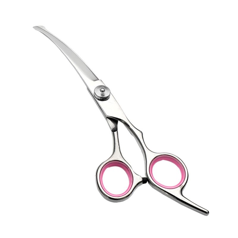 Curved Dog Scissors 19cm, Silver, Rounded Tip Pet Grooming Shears