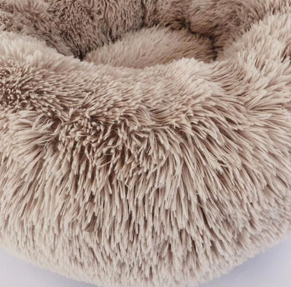 Fluffy Dog Bed Cat Bed, 60cm Light Brown
