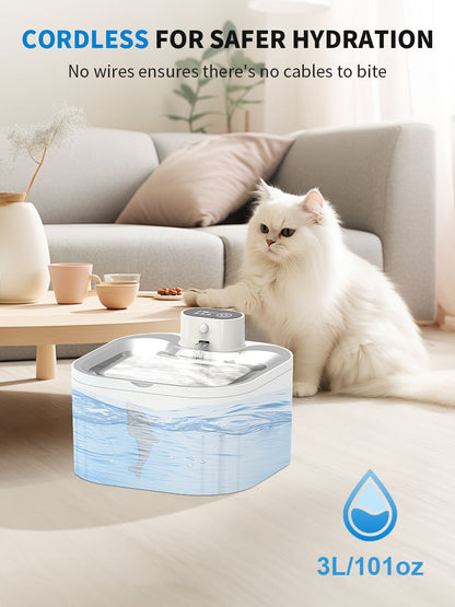 U7 Cat Water Fountain | 3L Wireless USB | Ultra Quiet