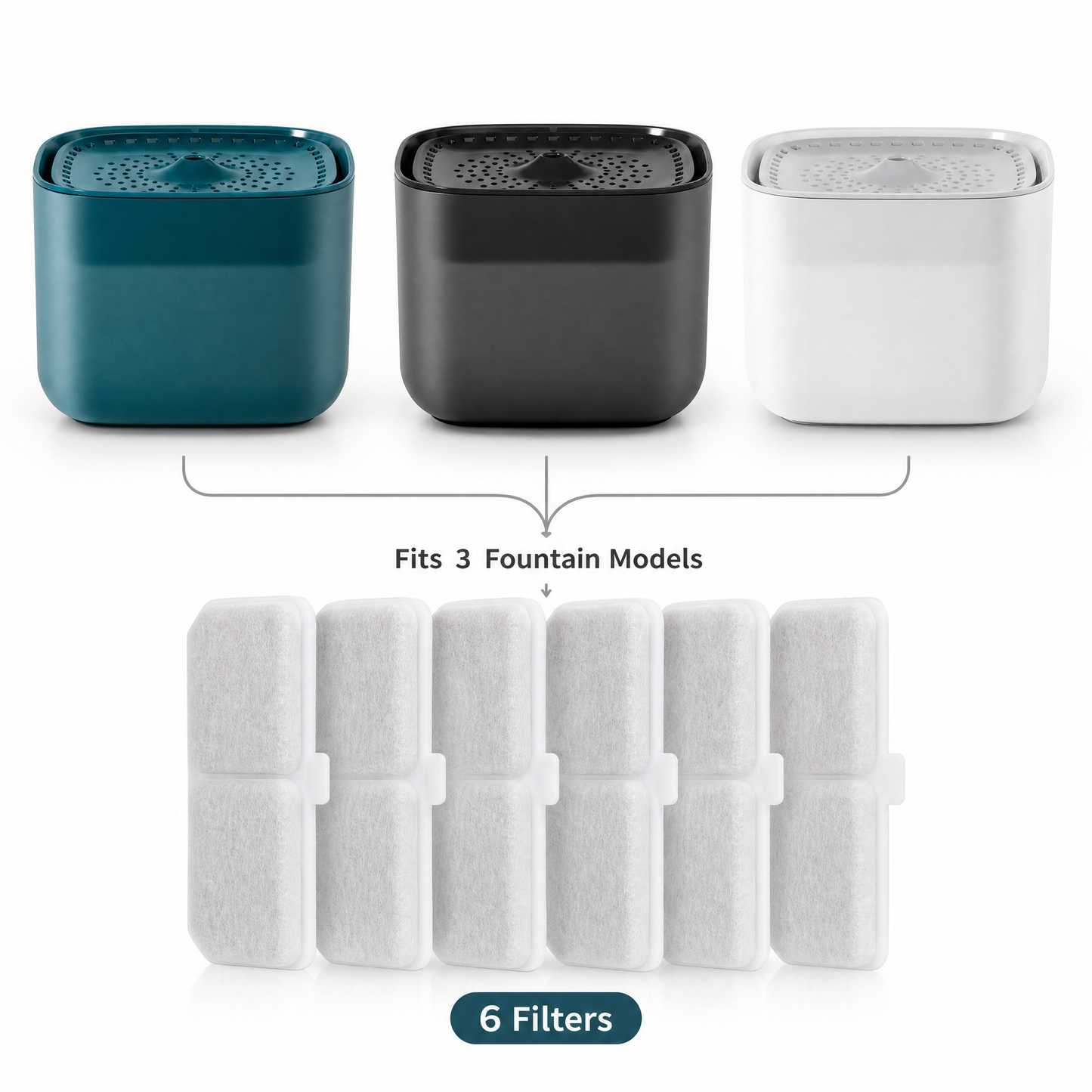 Cat Water Fountain Replacement Filters 6-Pack | XC528 Compatible