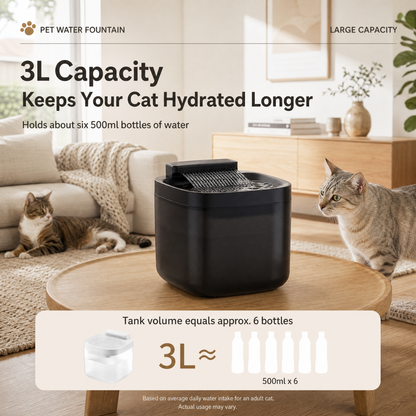 Cat Water Fountain 3L Wired | 6 Filters Included