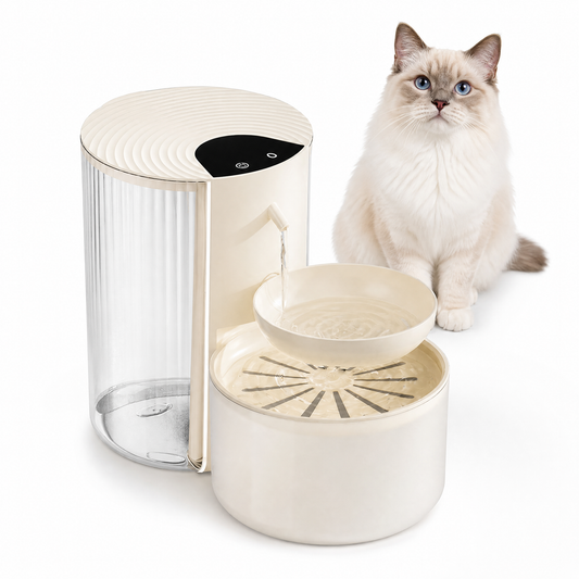 Cream White Smart Pet Water Dispenser 3L | Cordless | No Filter