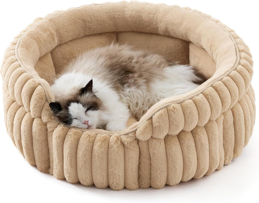 Cat Bed, Washable Round Cute Cat Beds for Indoor Cats