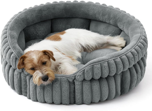 Medium Dog Bed, Washable Cute Pet Bed | Gray