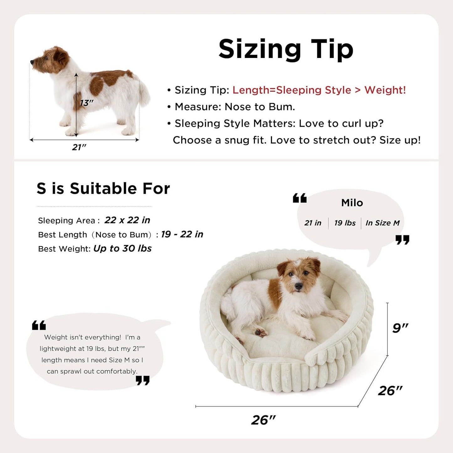 Medium Dog Bed, Washable Cute Pet Bed | Gray