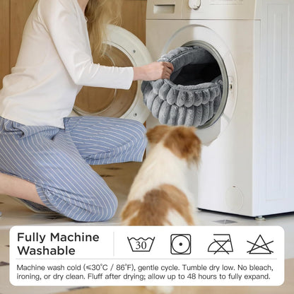 Cat Bed, Washable Round Cute Cat Beds for Indoor Cats | Gray