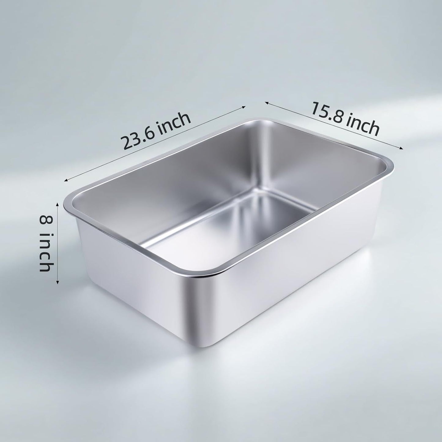 Stainless Steel Cat Litter Box | Large Metal High-Sided