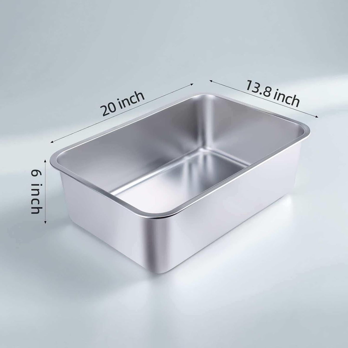Stainless Steel Cat Litter Box | Large Metal High-Sided | Inch (2)