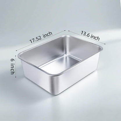 Stainless Steel Cat Litter Box | Large Metal High-Sided | Inch (3)
