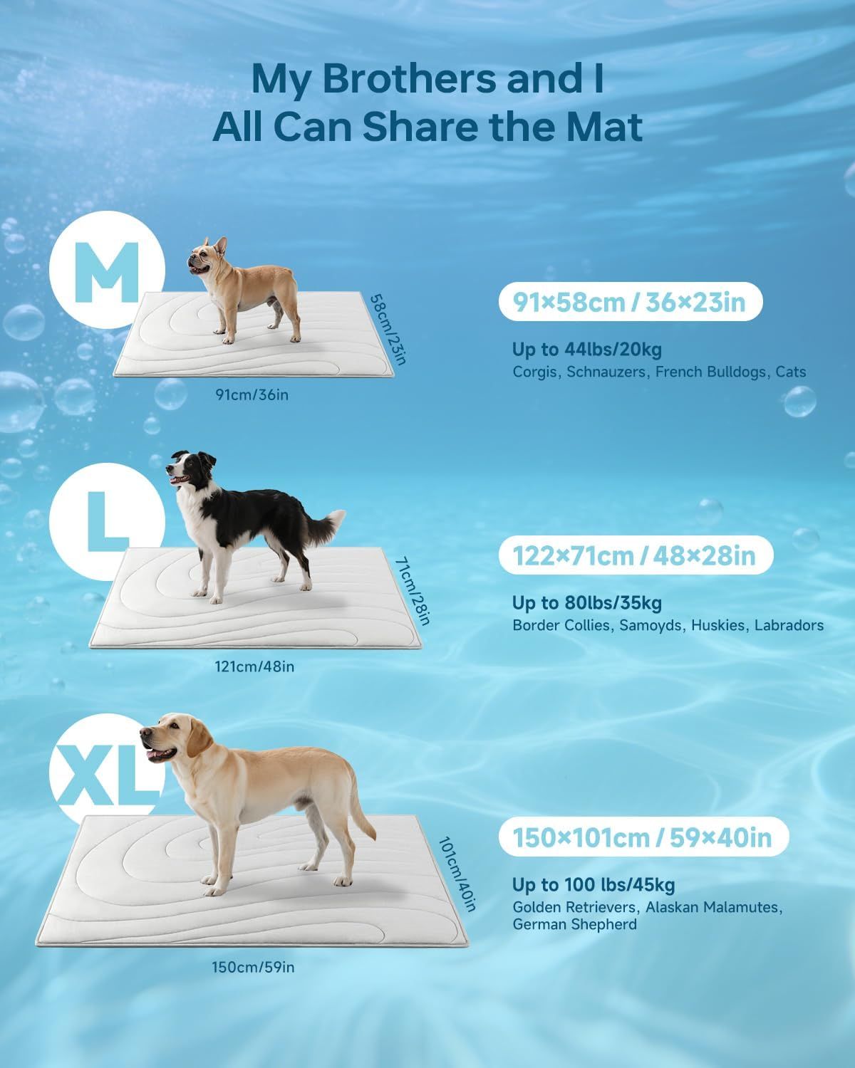 Cooling Mat for Dogs, 48" x 28" Self-Cooling Dog Bed with Arc-Chill | Grey