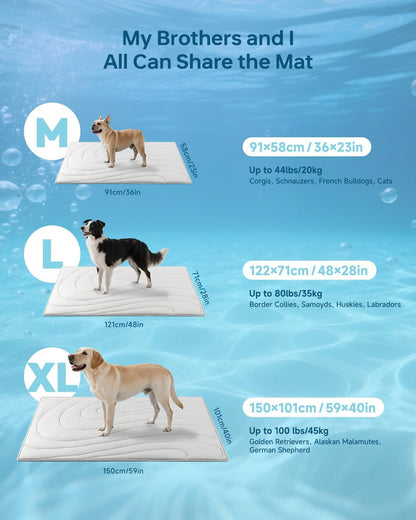 Cooling Mat for Dogs, 36"x23" Self-Cooling Dog Bed with Arc-Chill