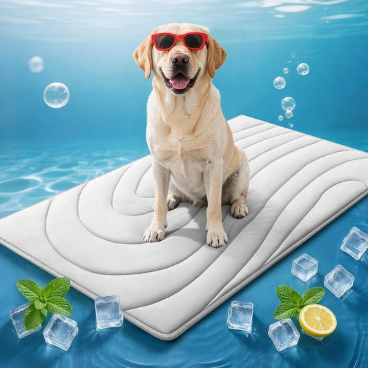 Cooling Mat for Dogs, 59" x 40" Self-Cooling Dog Bed with Arc-Chill | Grey