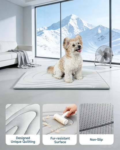 Cooling Mat for Dogs, 59" x 40" Self-Cooling Dog Bed with Arc-Chill | Grey