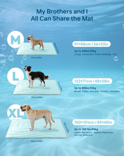 Cooling Mat for Dogs, 48"x28" Self-Cooling Pet Bed