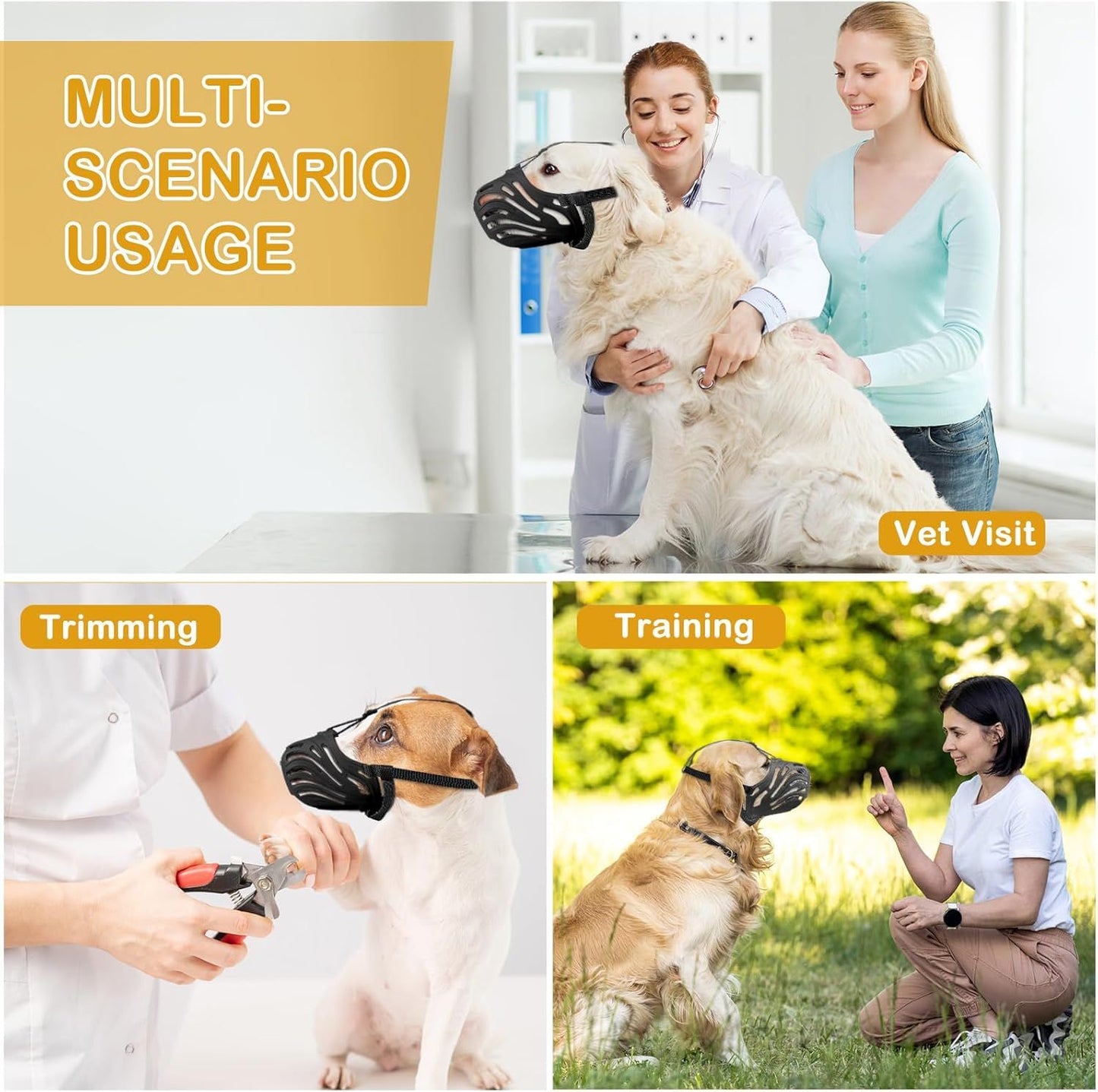 Dog Muzzle, Soft Breathable Dog Muzzles Suitable Dogs — XL