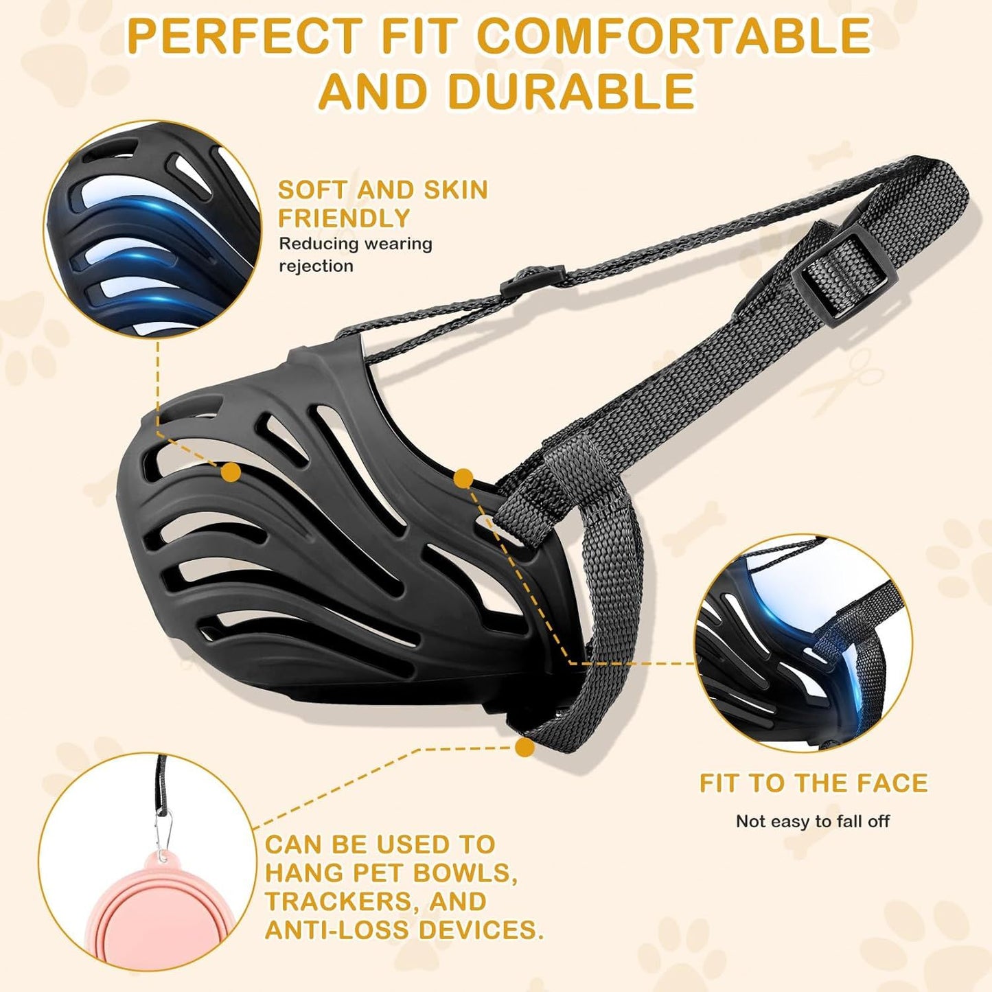 Dog Muzzle, Soft Breathable Dog Muzzles Suitable Dogs — XL