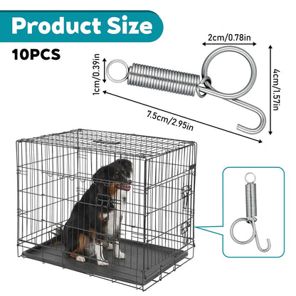 Pet Cage Door Spring Latch Hook | 10-Pack