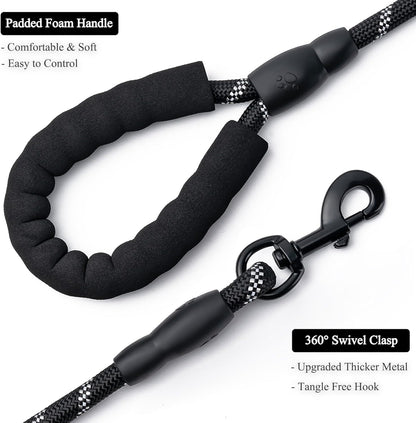 Heavy Duty Nylon Dog Leash | 2 Pack | 4/5/6 FT | Reflective