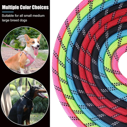 Heavy Duty Nylon Dog Leash | 2 Pack | 4/5/6 FT | Reflective