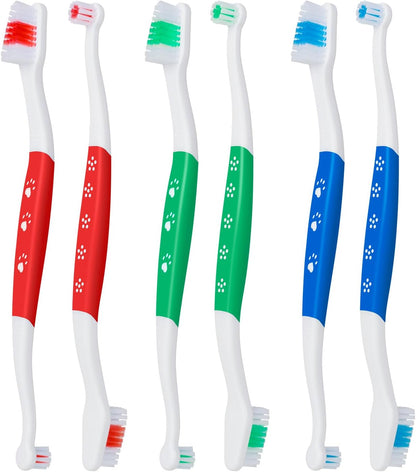 Double-Headed Pet Toothbrush with Soft Bristles | Pack of 6
