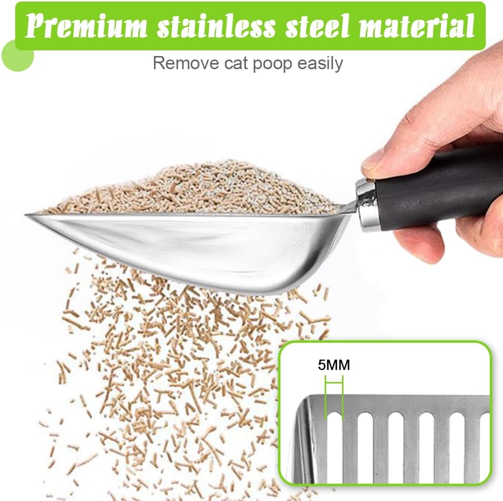 Stainless Steel Cat Litter Scoop | Heavy Duty Metal Sieve