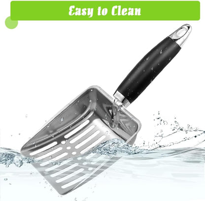Stainless Steel Cat Litter Scoop | Heavy Duty Metal Sieve