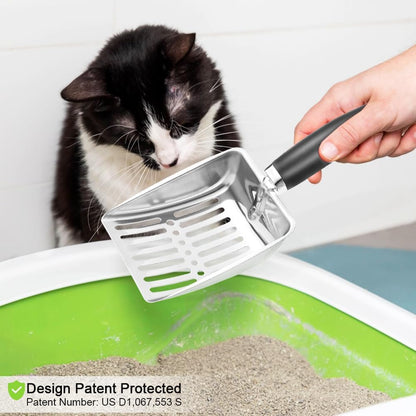 Stainless Steel Cat Litter Scoop | Heavy Duty Metal Sieve