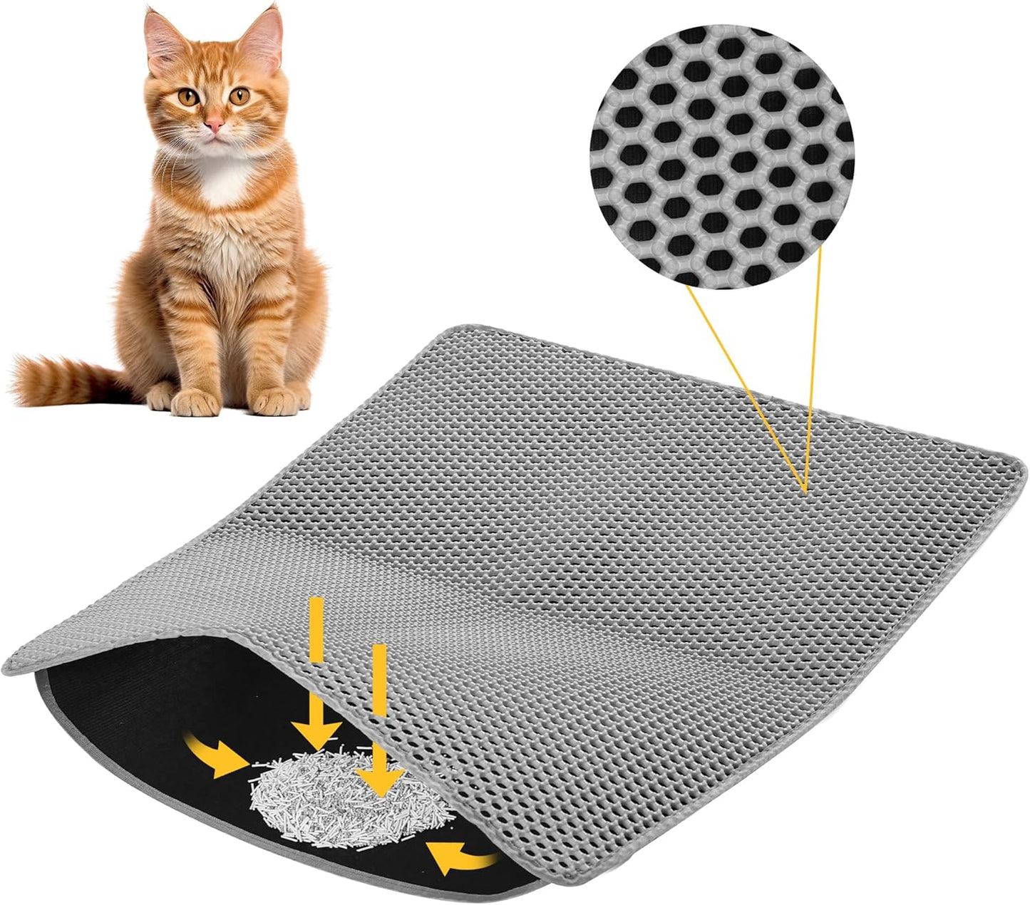 Cat Litter Mat | 60x45cm Double-Layer Honeycomb