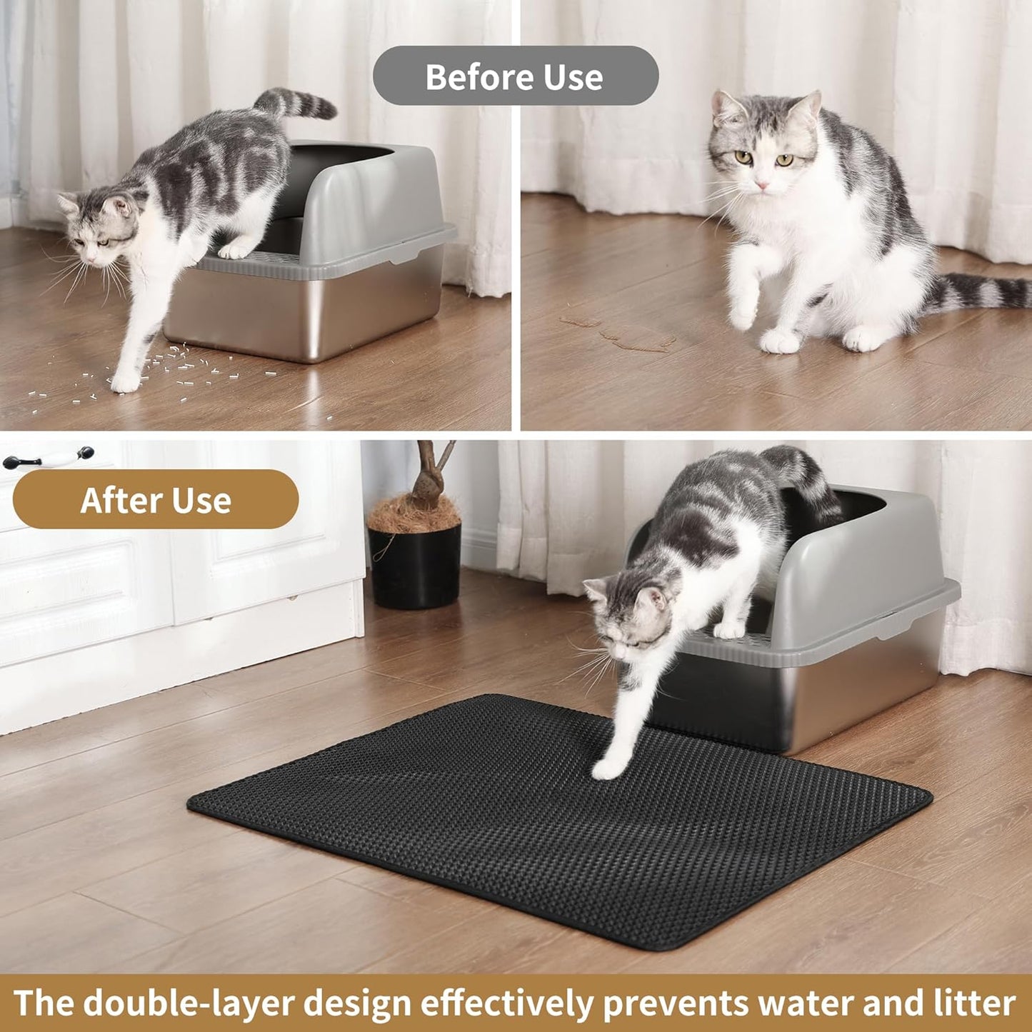 Cat Litter Trapper Mat | 60x45cm Double-Layer Honeycomb