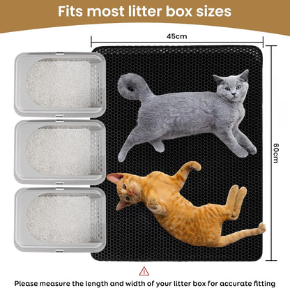 Cat Litter Trapper Mat | 60x45cm Double-Layer Honeycomb
