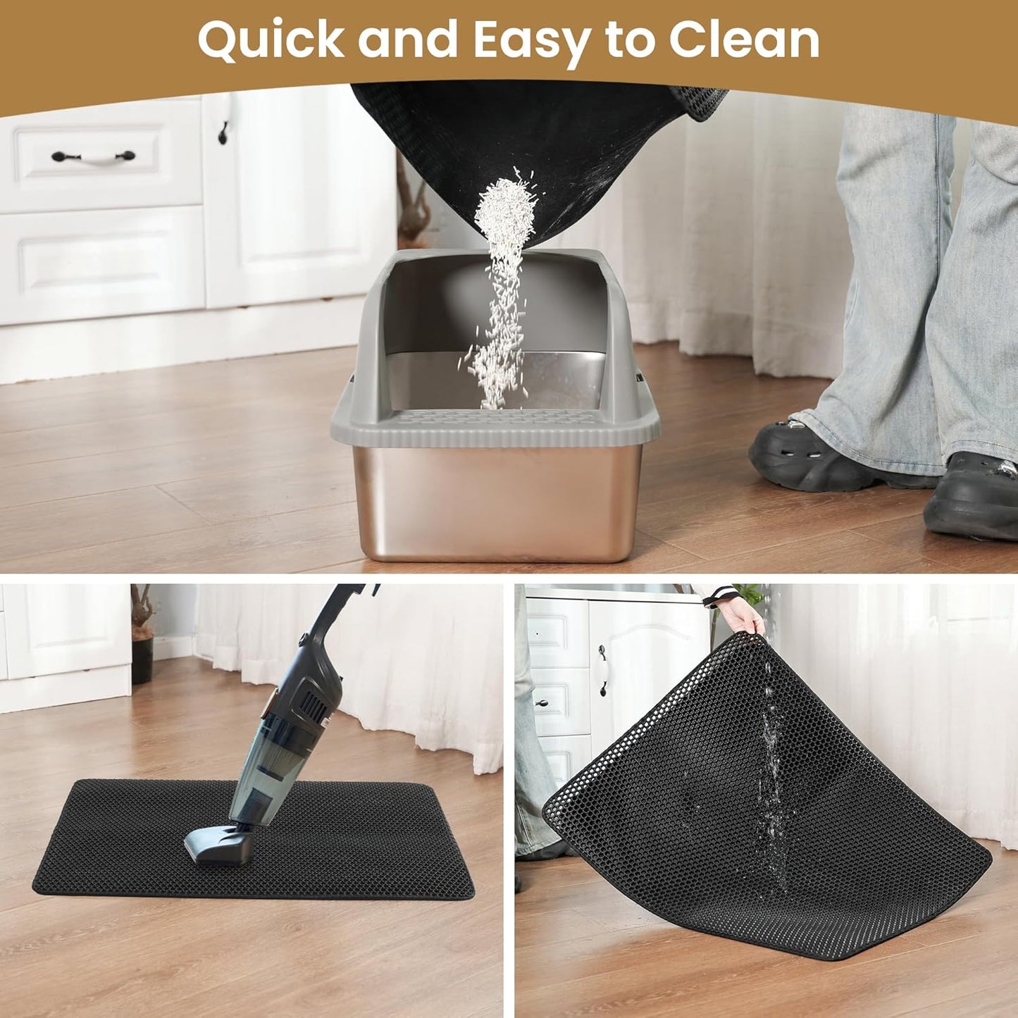 Cat Litter Trapper Mat | 60x45cm Double-Layer Honeycomb