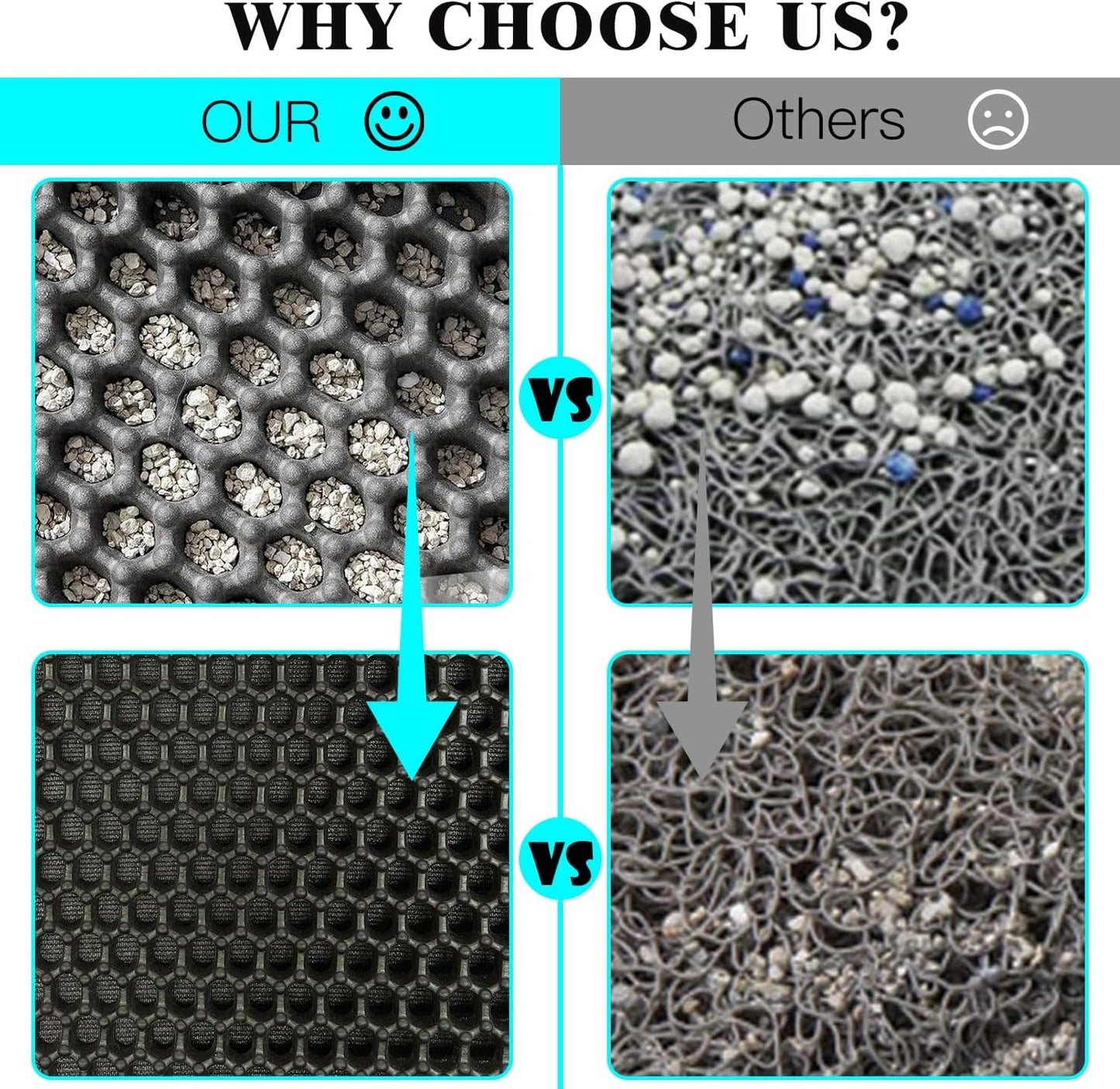Cat Litter Trapper Mat | 60x45cm Double-Layer Honeycomb