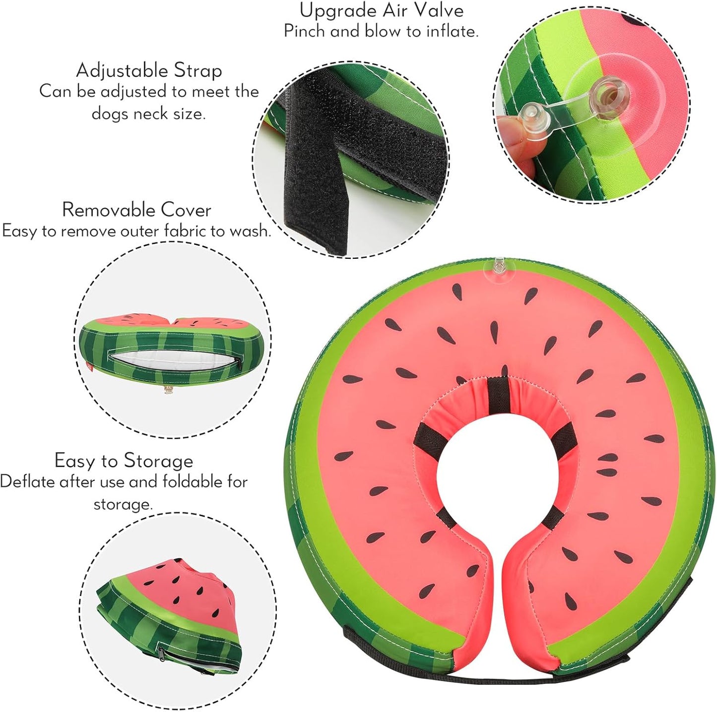 Inflatable Dog Collar Recovery Cone | Medium