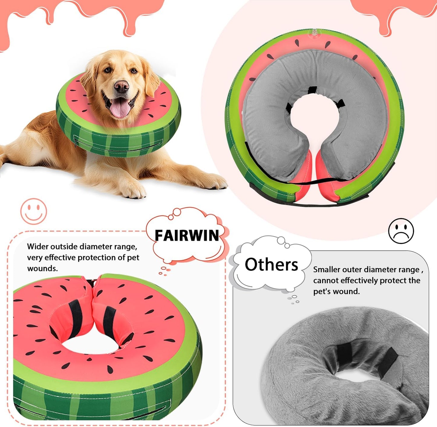 Inflatable Dog Collar Recovery Cone | Medium