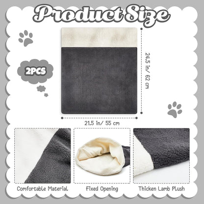 Cat Cave Sleeping Bag Bed | 2-Pack | Warming Kitten Sack | 24x22 Inch