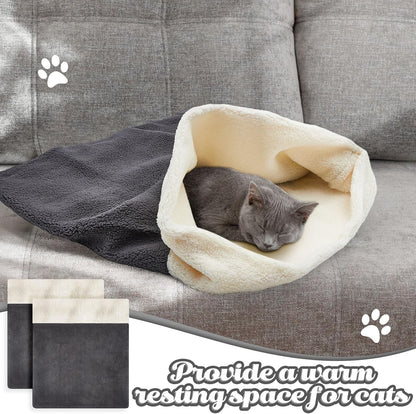 Cat Cave Sleeping Bag Bed | 2-Pack | Warming Kitten Sack | 24x22 Inch