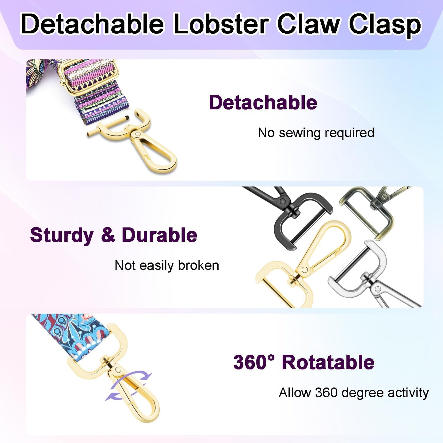 Swivel Snap Hook Clasp 4-Pack | for Pet Collars and Leads